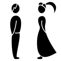 Mann und Frau / Hochzeit / Toiletten Zeichen