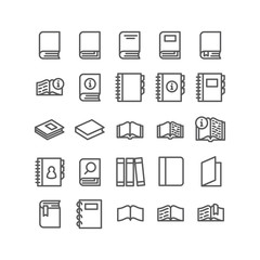 Vector icons set books for reading on white background