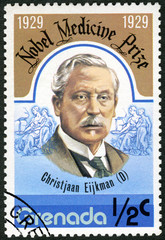 GRENADA - 1977: shows Christjaan Eijkman (1858-1930), Dutch physician and professor of physiology, Nobel Prize for Medicine in 1929