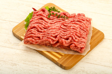 Raw minced beef meat