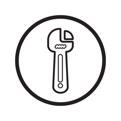 Linear Wrench repair icon - vector iconic design