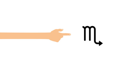 Hand tippt auf Smartphone mit App - Sternzeichen - Skorpion