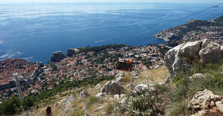 Fototapeta na wymiar cable car of dubrovnik in croatia