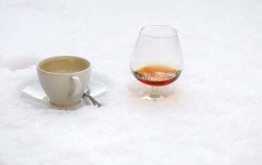 Apres ski with coffee and cognac