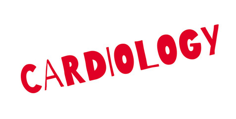 Cardiology rubber stamp. Grunge design with dust scratches. Effects can be easily removed for a clean, crisp look. Color is easily changed.