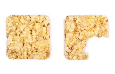corn cakes isolated on white background