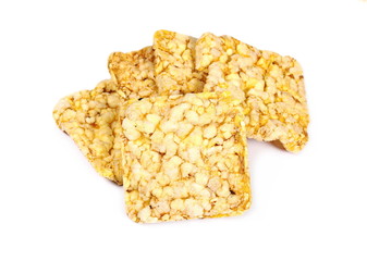 corn cakes isolated on white background