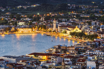 Harbor of Zakynthos town as seen from Bochali view point, Greece.
