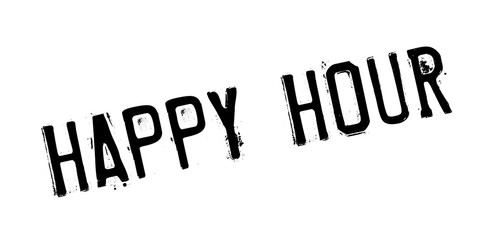 Happy Hour rubber stamp. Grunge design with dust scratches. Effects can be easily removed for a clean, crisp look. Color is easily changed.