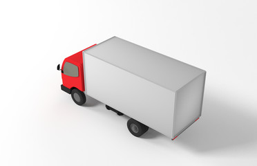 small cargo truck illustration isolated on white background