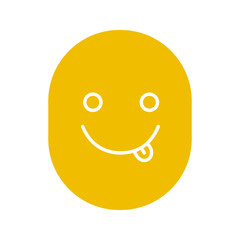 Yummy smiley with open eyes glyph color icon