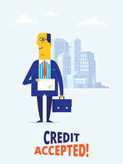 Credit-accepted-character copy