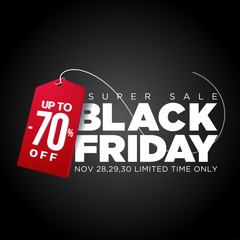 Black friday tag, special offers and discounts