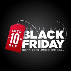 Black friday tag, special offers and discounts