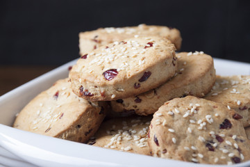 Cookies with dried cranberries