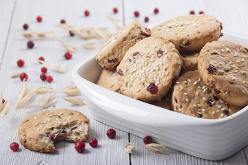 Cookies with dried cranberries