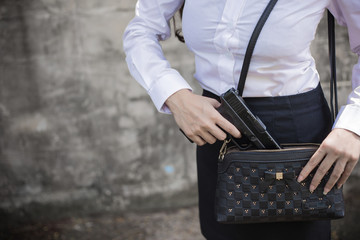 person holding a gun