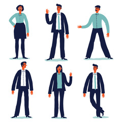 Business  people vector set. Cartoon business characters. Vector illustration.