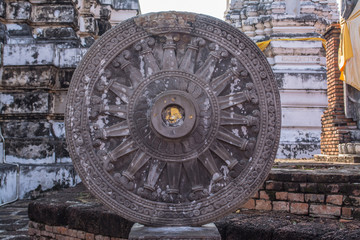 Wat Mahathat places of worship. The temple is in Ratchaburi province Thailand.