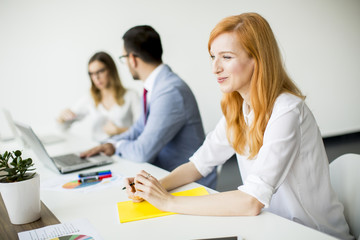 Fototapeta premium Business people discussing a strategy and working together in office
