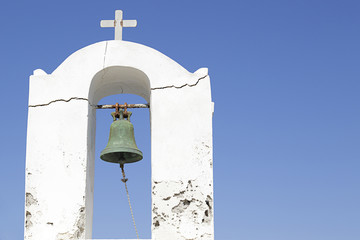 Orthodox bell tower in Santorini Island, Greece
