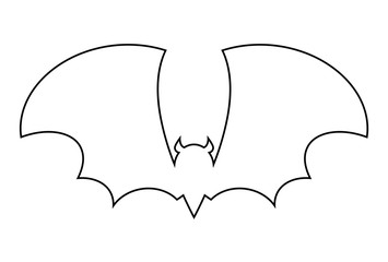 halloween bat outline vector  design isolated on white backgroud