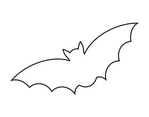Fototapeta premium halloween bat outline vector design isolated on white backgroud