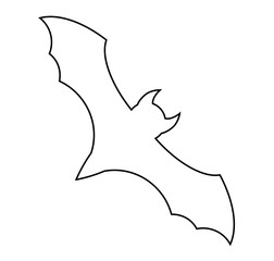halloween bat outline vector  design isolated on white backgroud