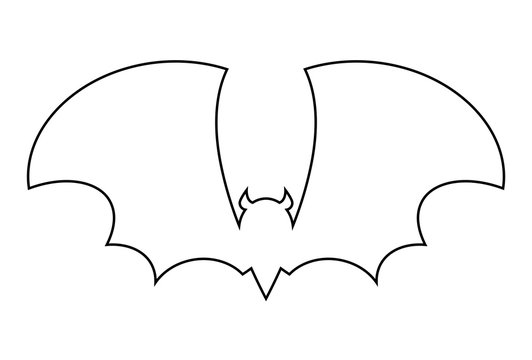 halloween bat outline vector  design isolated on white backgroud
