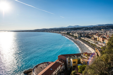 Naklejka premium azure coast of the French city of Nice