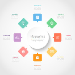 Infographic design elements for your business data with 8 options, parts, steps, timelines or processes. Vector Illustration.