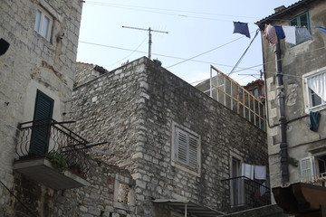 old residential buildings in croatian town split