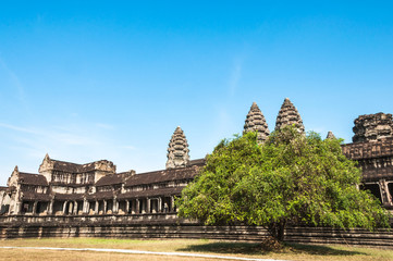 Angkor Wat temple in Khmer complex, Cambodia, South East Asia.
