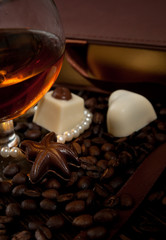 chiocolate box of pralines gift wine romantic