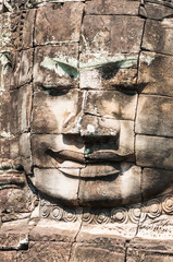 Bouddha face in Angkor Wat, Cambodia, South East Asia.