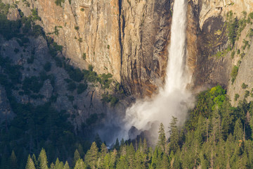 Sunset on a Bridalveil Fall in Yosemite National Park