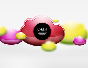 Vector 3d realistic clouds in grey space