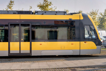 Naklejka premium Yellow metro train