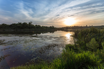 Sunset reflecting in the lake