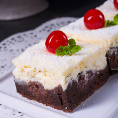Delicious cherry cream cake