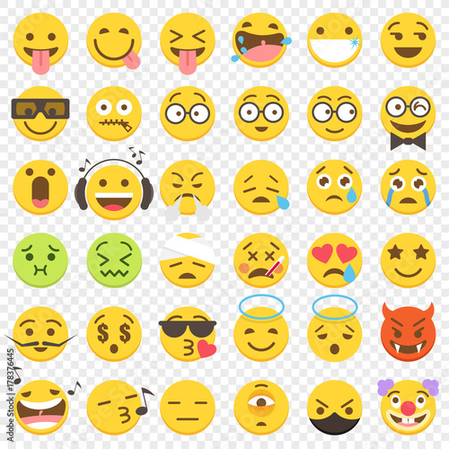 "Vector Emoji big Flat Set 2" Stockfotos und lizenzfreie Vektoren auf
