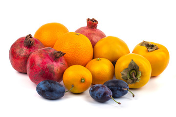 Fresh fruits isolated on a white background