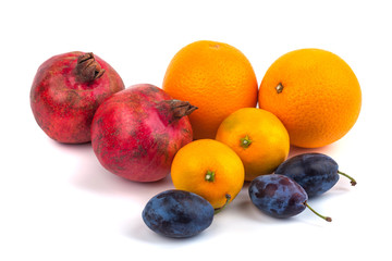 Fresh fruits isolated on a white background