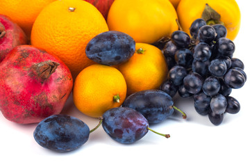 Fresh fruits isolated on a white background