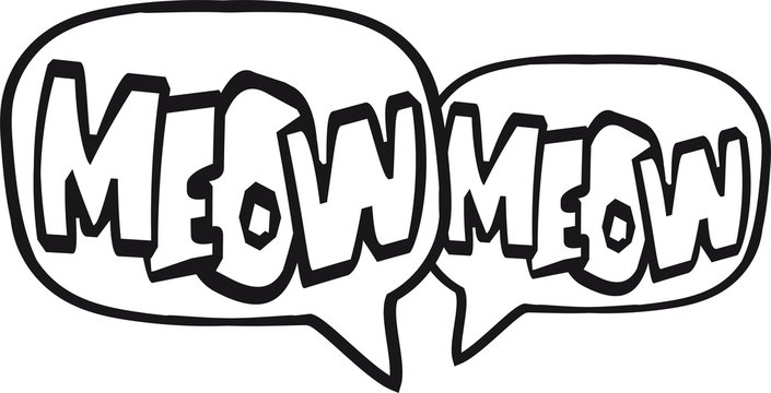 bitten nerven viele logo meow sprechblase miau klein kind baby h&uuml;bsch s&uuml;&szlig; niedlich katze k&auml;tzchen comic cartoon design haustier