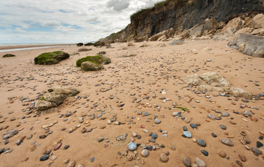 Omaha beach near Vierville-sur-Mer on a summer morning