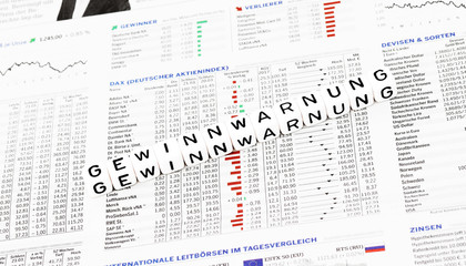 Obraz premium Gewinnwarnung