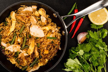 Indonesian Style Nasi Goreng Chicken and Rice Meal