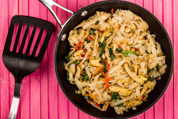 Thai Style Chicken Pad Thai With Noodles
