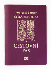 Czech passport isolated on white background